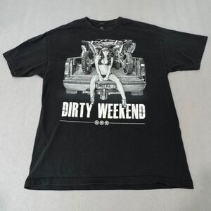 Unit Graphic T-Shirt Mens Large Black Dirty Weekend Motocross Truck Print